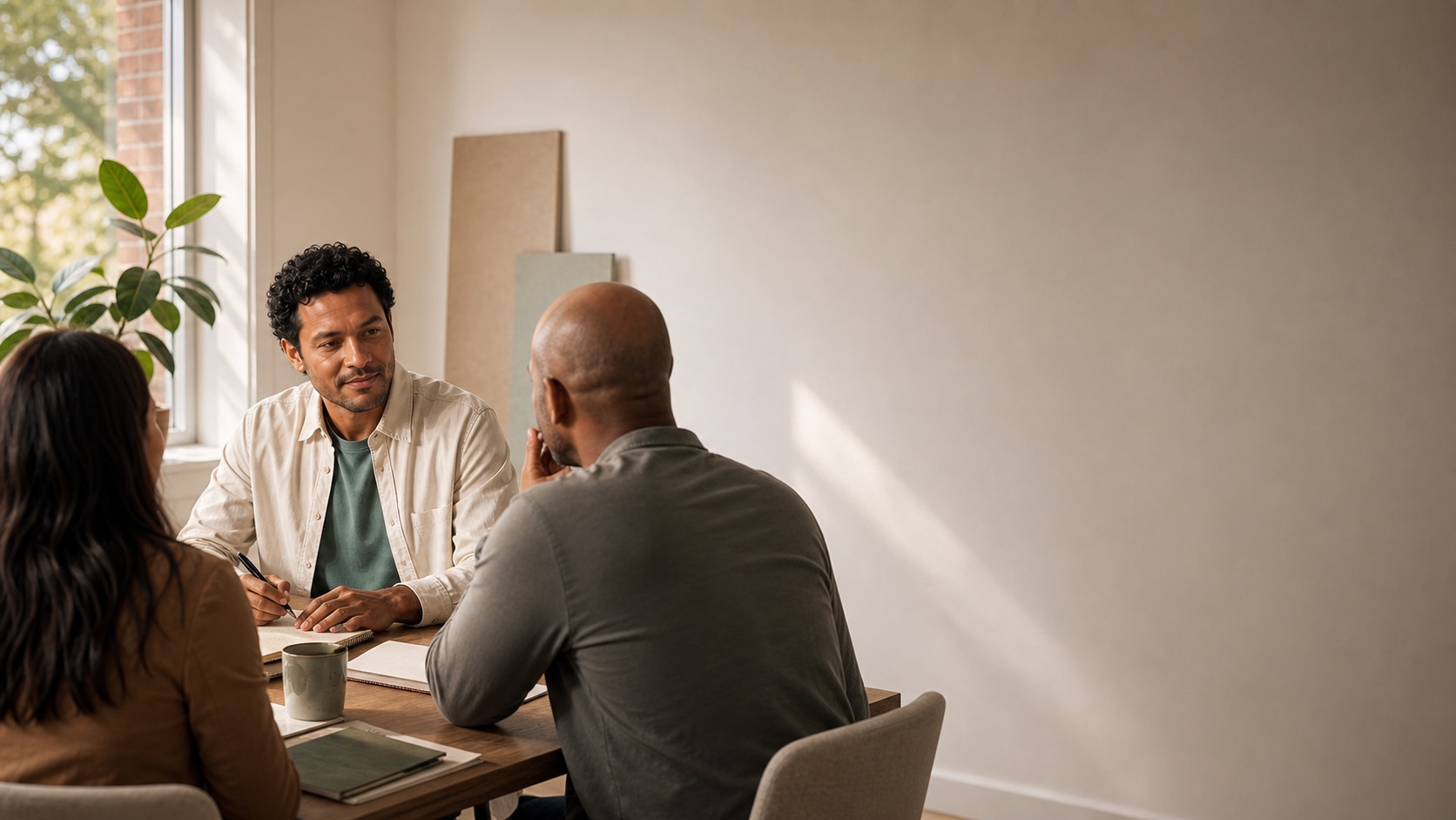 The same business owner meeting with two clients